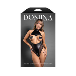 Cupless Zipper Teddy & One Pair Of Pasties M/L