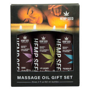 Hemp Seed 3-In-1 Valentine '26 Massage Oil Trio Gift Set 2 oz.