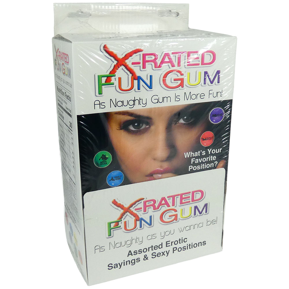 X-Rated Fun Gum Assorted With Sayings 144pc Display 1 X-Rated Fun Gum Assorted With Sayings 144pc Display