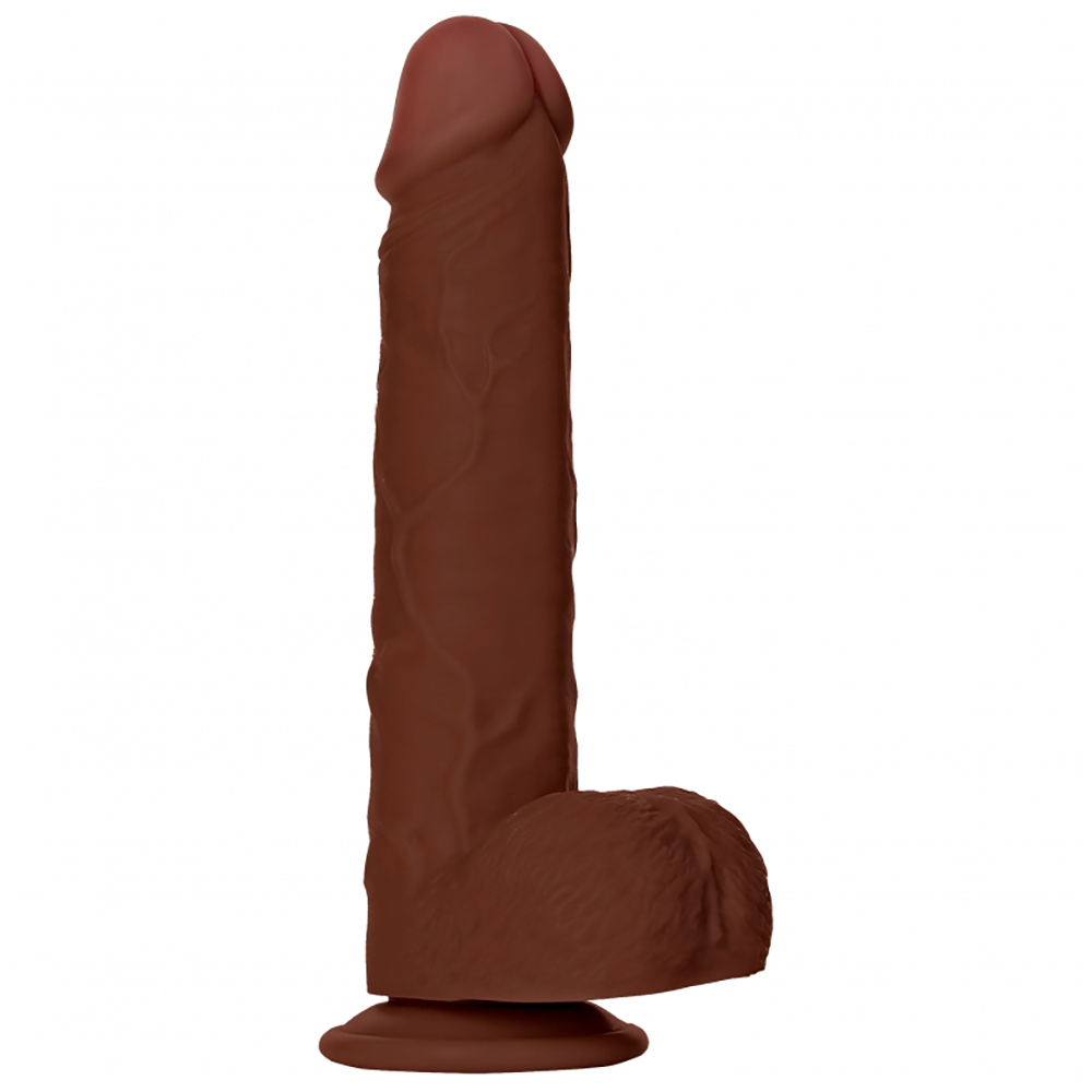 Realrock Realistic Skin Straight Dildo With Balls And Suction Cup 8" Brown 2 Realrock Realistic Skin Straight Dildo With Balls And Suction Cup 8" Brown - Image 2