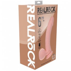 Realrock Rechargeable Dual Layered Vibrating Curved Weighted Balls 6" Flesh