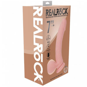 Realrock Rechargeable Dual Layered Vibrating Curved Weighted Balls 7" Flesh