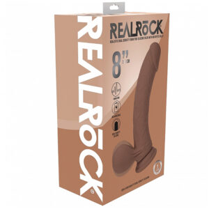 Realrock Rechargeable Dual Layered Vibrating Curved Weighted Balls 8" Tan