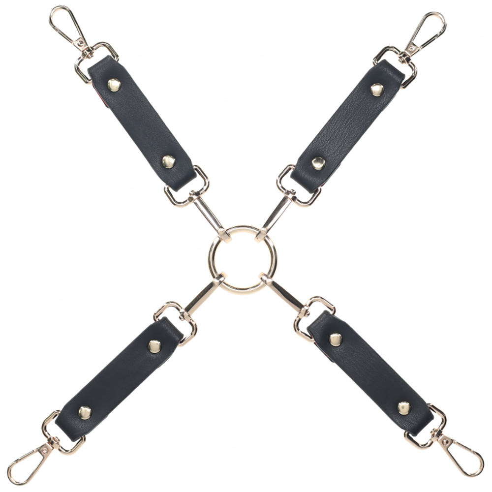 Ouch! Milan Collection Hogtie Connectors Black/Red 2 Ouch! Milan Collection Hogtie Connectors Black/Red - Image 2