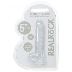Realrock Realistic Dildo With Balls 5" Transparent