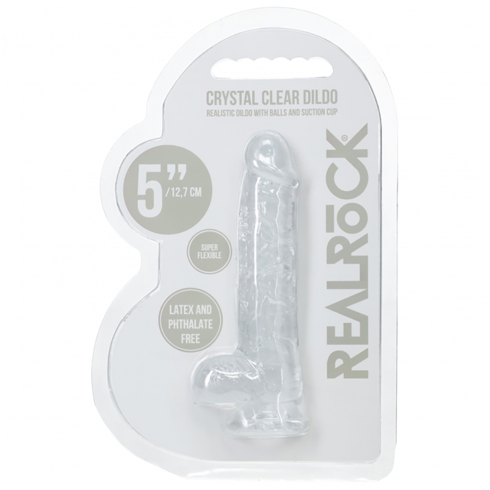 Realrock Realistic Dildo With Balls 5" Transparent 1 Realrock Realistic Dildo With Balls 5" Transparent