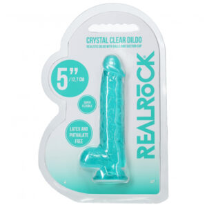 Realrock Realistic Dildo With Balls 5" Turquoise