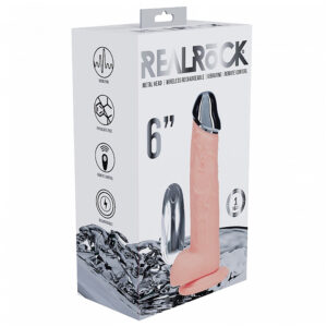 Realrock Metalhead Vibrating Regular Straight Dildo With Balls 6" Flesh