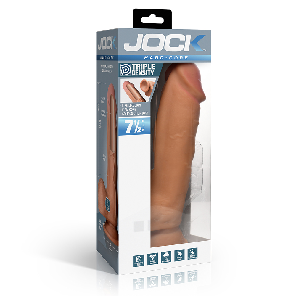 Jock Hard-Core 7.5" Triple Density Dildo W/ Balls Medium 1 Jock Hard-Core 7.5" Triple Density Dildo W/ Balls Medium
