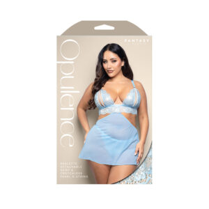Queen Bralette, Detachable Skirt & Crotchless Pearl G-String Queen Size