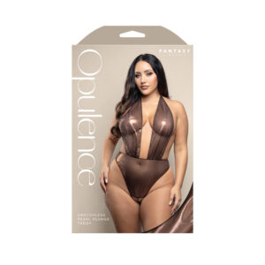 Queen Crotchless Pearl Plunge Teddy Queen Size