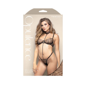 Bra & Panty With Pearl Harness S/M