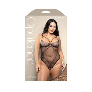 Queen Crotchless Pearl Teddy Queen Size