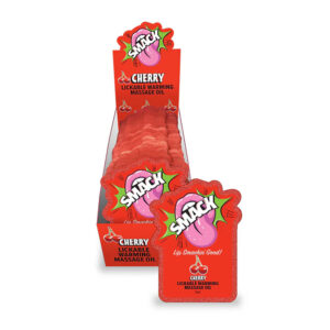 Smack Lickable Massage Oil 3 ml. Pouch 36pc Display Cherry