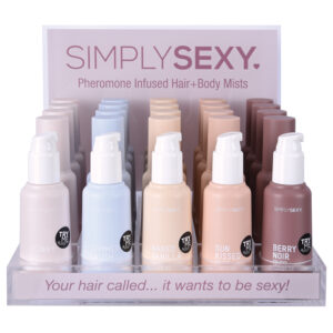 Simply Sexy Pheromone Hair And Body Mist Acrylic 26pc Display