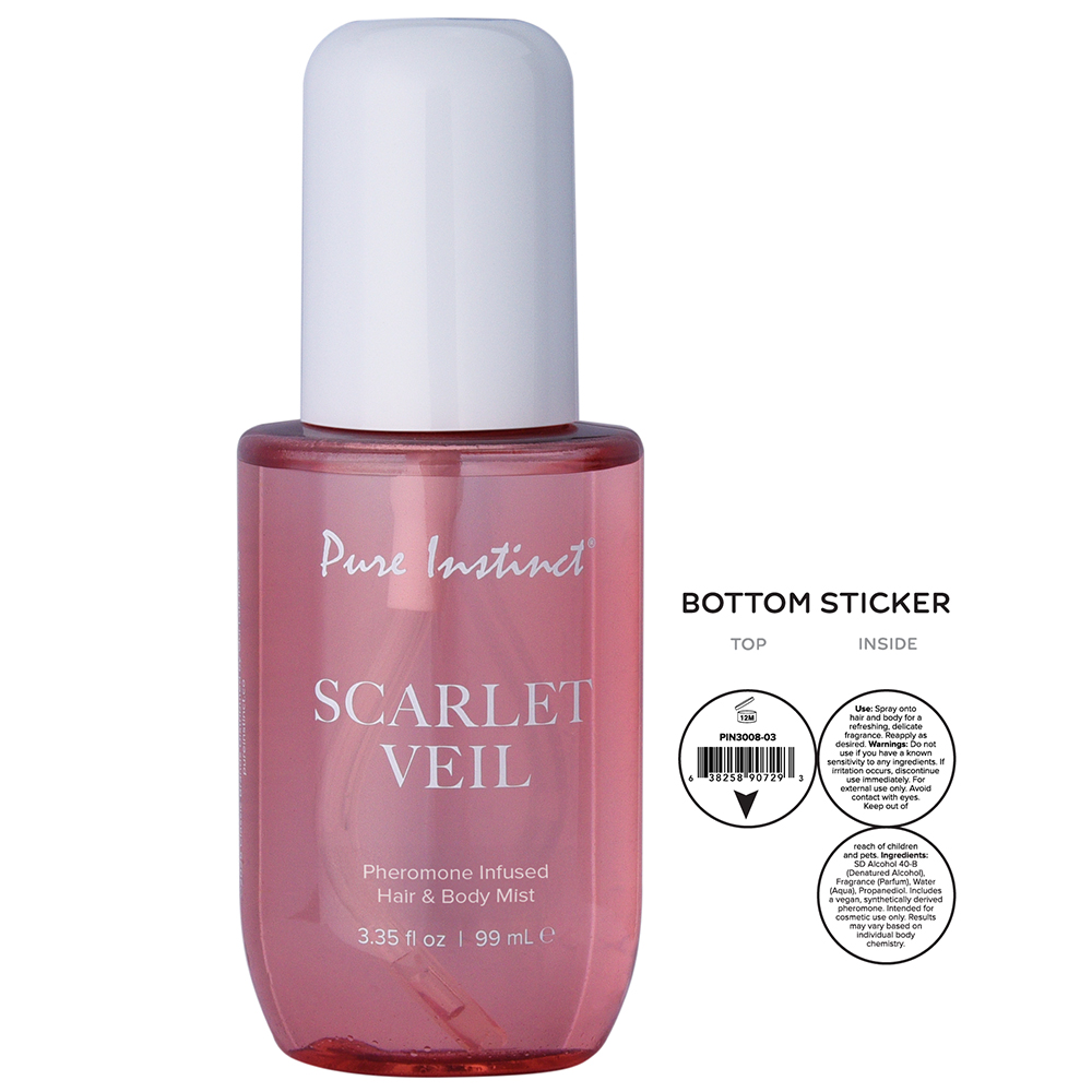 Pure Instinct Pheromone Infused Body & Hair Mist Scarlet Veil 3.35 oz. 3 Pure Instinct Pheromone Infused Body & Hair Mist Scarlet Veil 3.35 oz. - Image 3