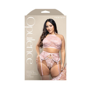 Bralette, Garter Belt & Crotchless Pearl G-String Queen Size