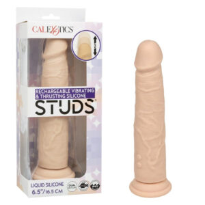 Rechargeable Vibrating & Thrusting Silicone Studs Ivory