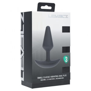 Levelz Classic Vibrating Silicone Anal Plug Small Black