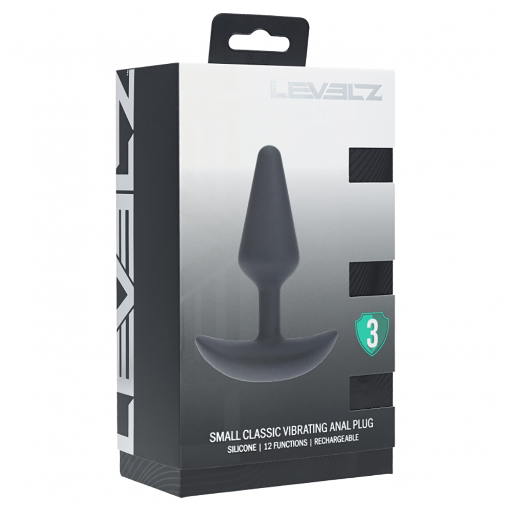 Levelz Classic Vibrating Silicone Anal Plug Small Black 1 Levelz Classic Vibrating Silicone Anal Plug Small Black