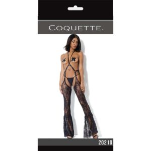 Coquette Bell Bottom Harness Stockings Black One Size
