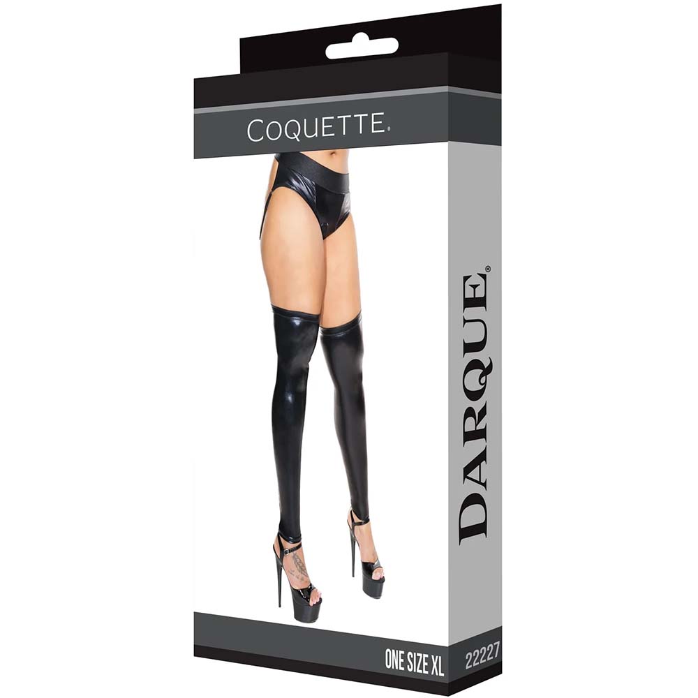 Coquette Footless Stockings Black XL 1 Coquette Footless Stockings Black XL