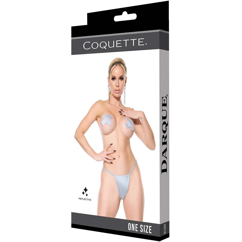 Coquette G-String & Pasties Silver One Size 1 Coquette G-String & Pasties Silver One Size