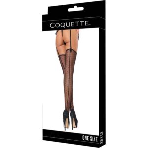 Coquette Sheer Dot Mesh Stockings Black One Size