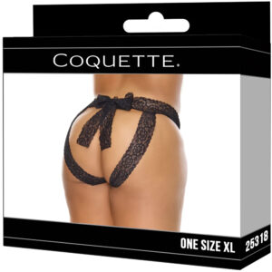 Coquette Lace Crotchless Panty Black XL