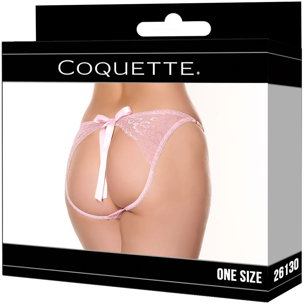 Coquette Petal Kiss Open-Back Panty Pink One Size 1 Coquette Petal Kiss Open-Back Panty Pink One Size