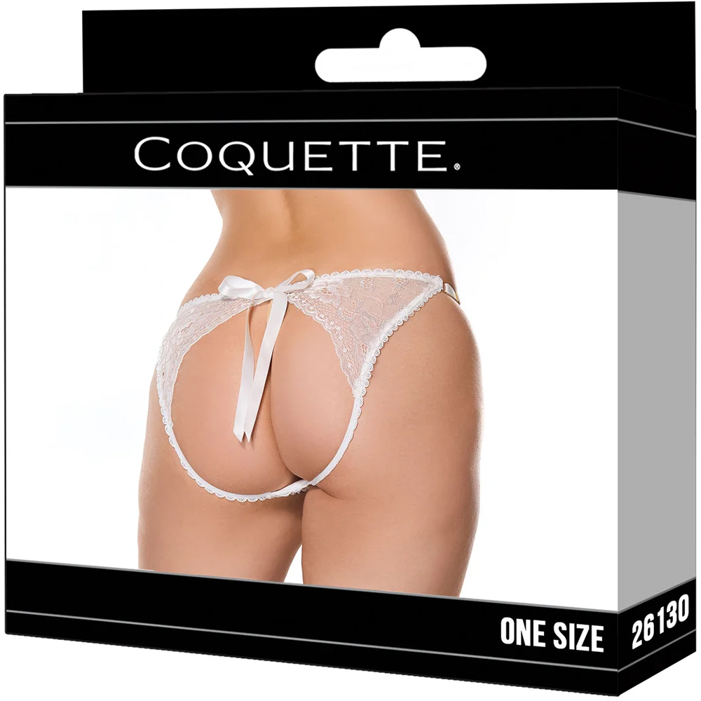 Coquette Petal Kiss Open-Back Panty White One Size 1 Coquette Petal Kiss Open-Back Panty White One Size