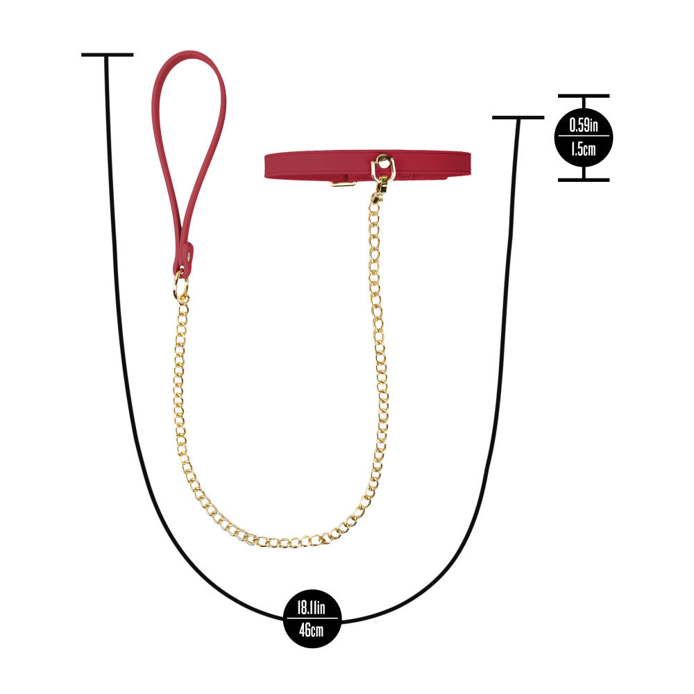 Temptasia Ardor Collar & Leash Red 3 Temptasia Ardor Collar & Leash Red - Image 3