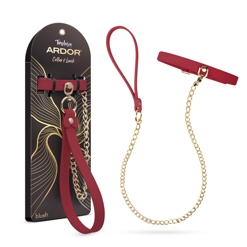 Temptasia Ardor Collar & Leash Red 1 Temptasia Ardor Collar & Leash Red