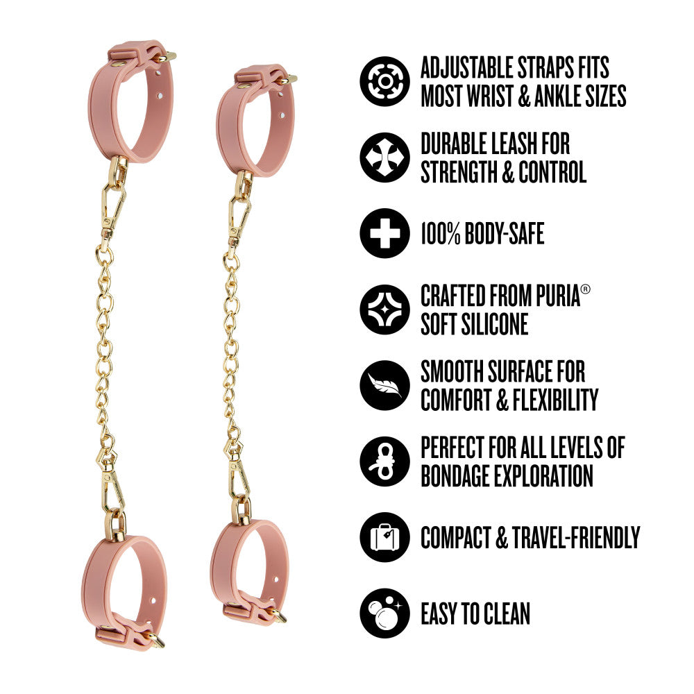 Temptasia Ardor Wrist & Ankle Restraints Pink 2 Temptasia Ardor Wrist & Ankle Restraints Pink - Image 2