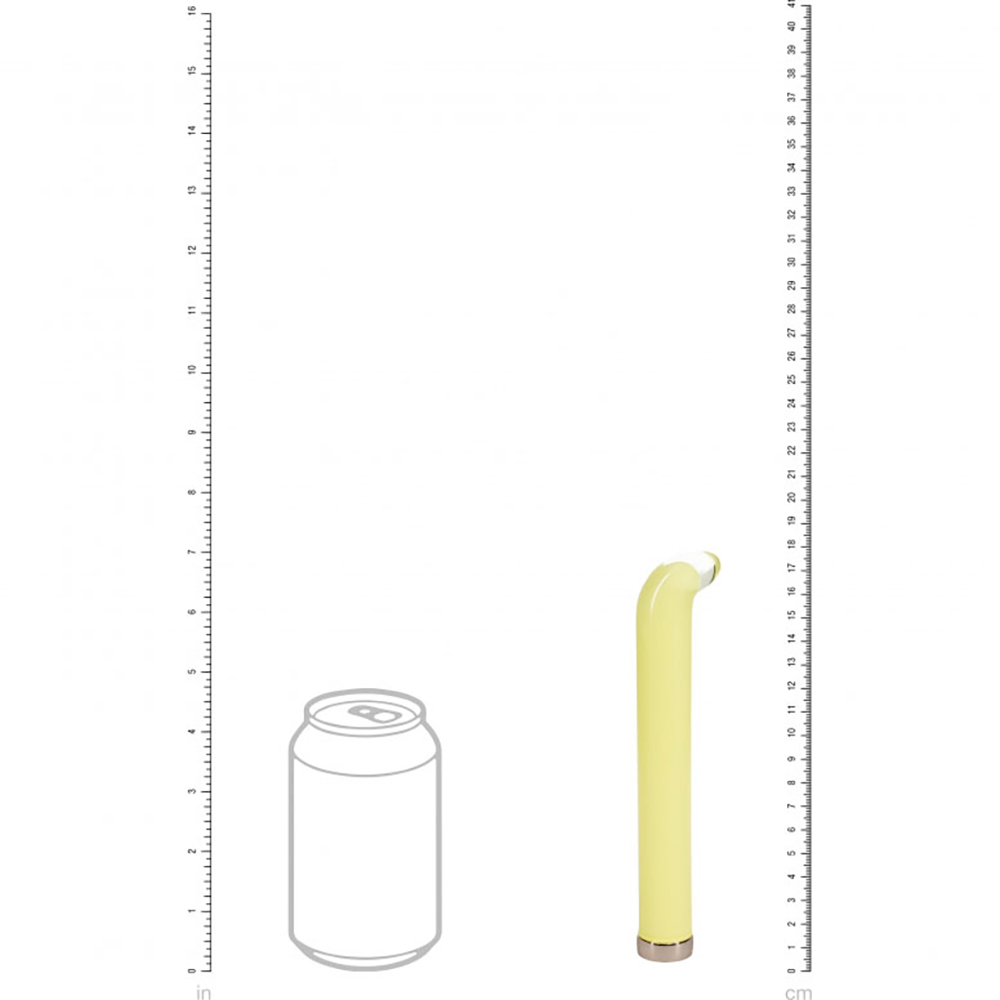 Loveline Aurora 6.3" G-Spot Glass Vibrator Yellow 3 Loveline Aurora 6.3" G-Spot Glass Vibrator Yellow - Image 3
