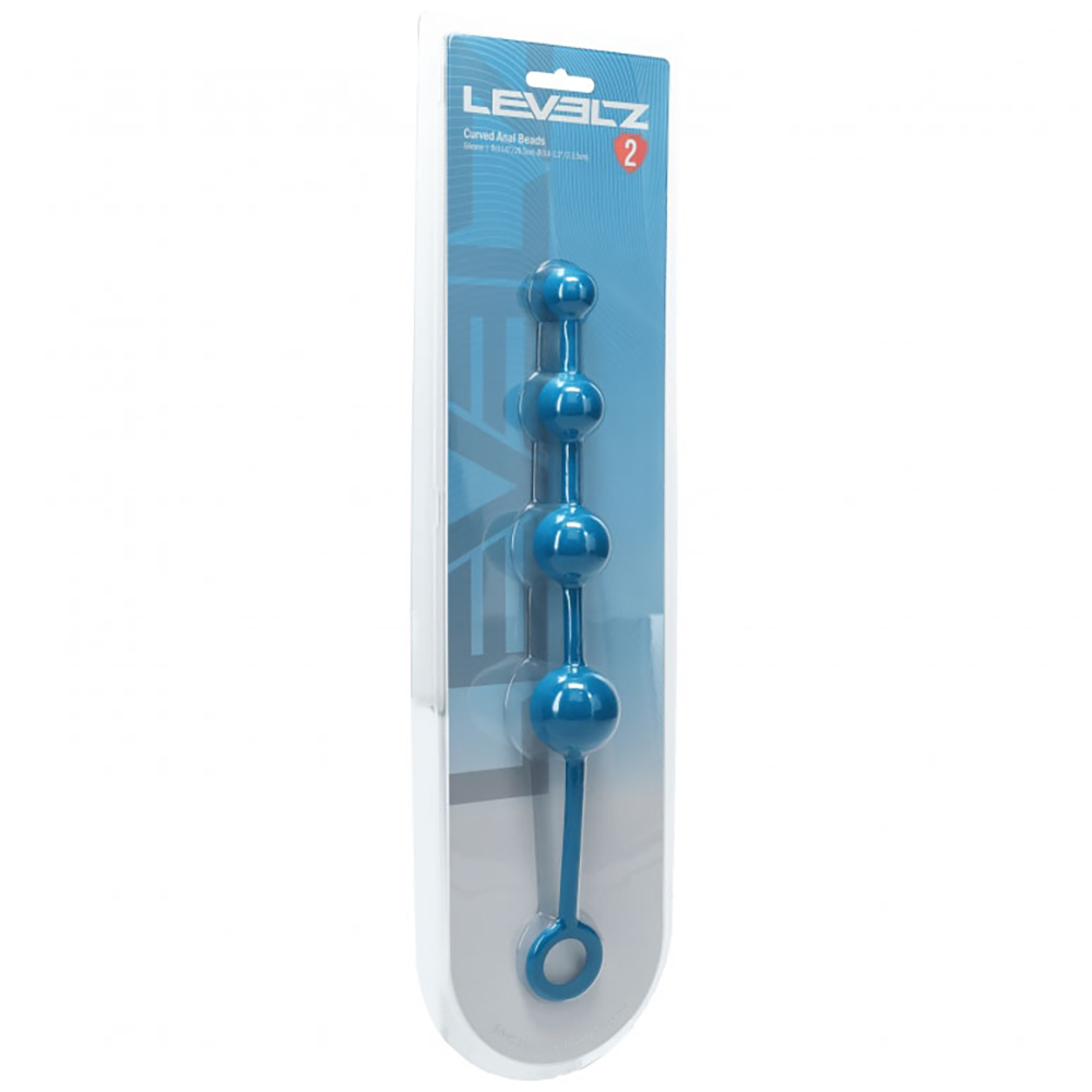 Levelz Curved Silicone Anal Beads Teal 1 Levelz Curved Silicone Anal Beads Teal