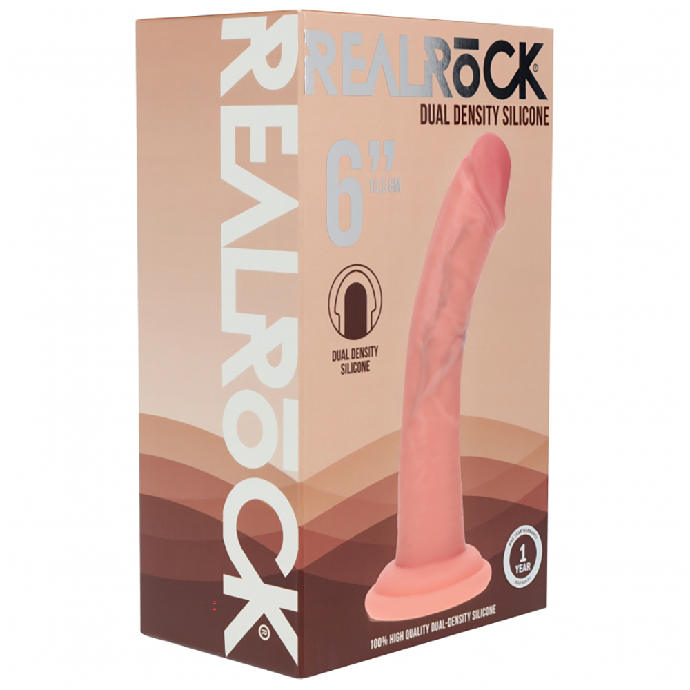 Realrock Dual Layered Curved Realistic Dildo 6" Flesh 1 Realrock Dual Layered Curved Realistic Dildo 6" Flesh