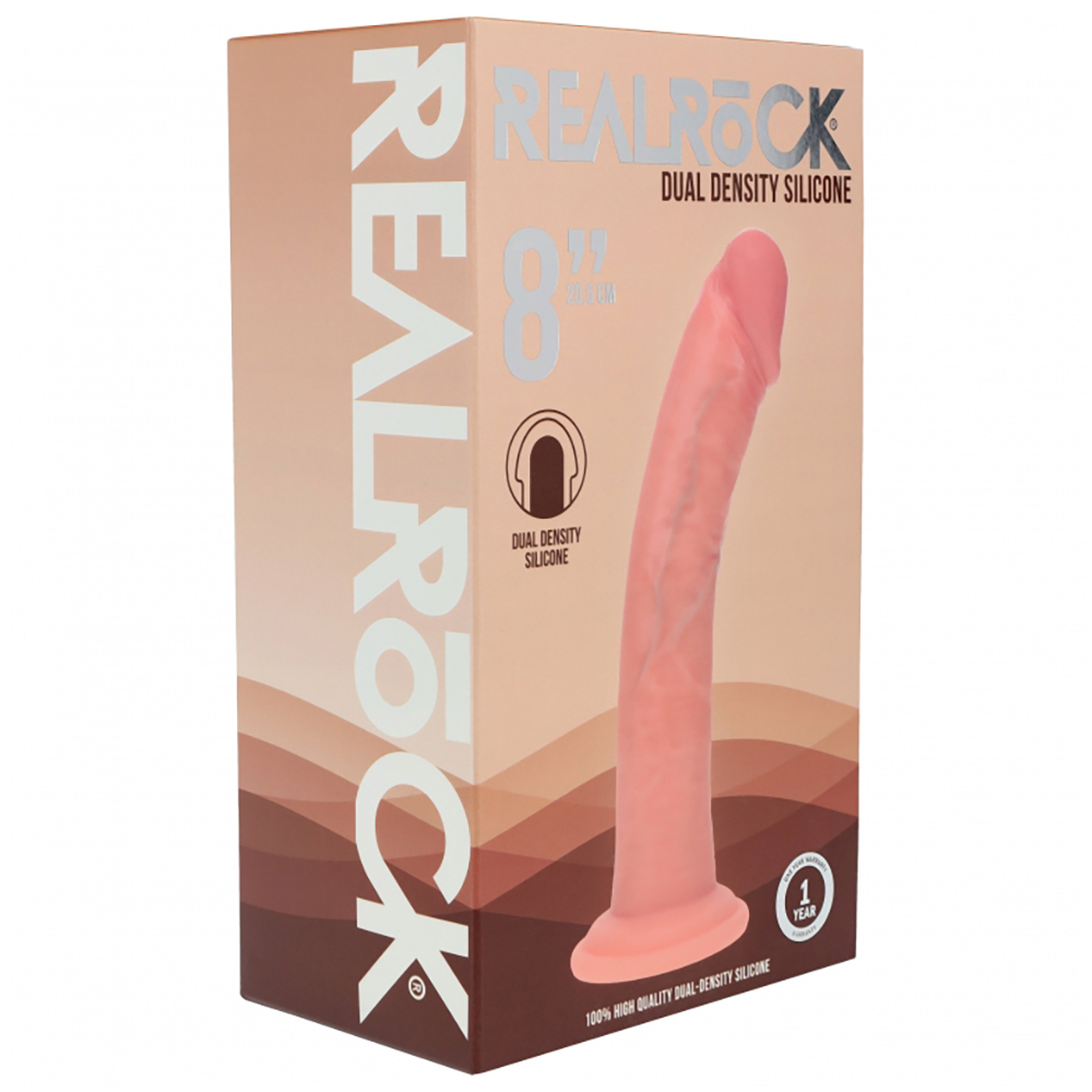 Realrock Dual Layered Curved Realistic Dildo 8" Flesh 1 Realrock Dual Layered Curved Realistic Dildo 8" Flesh