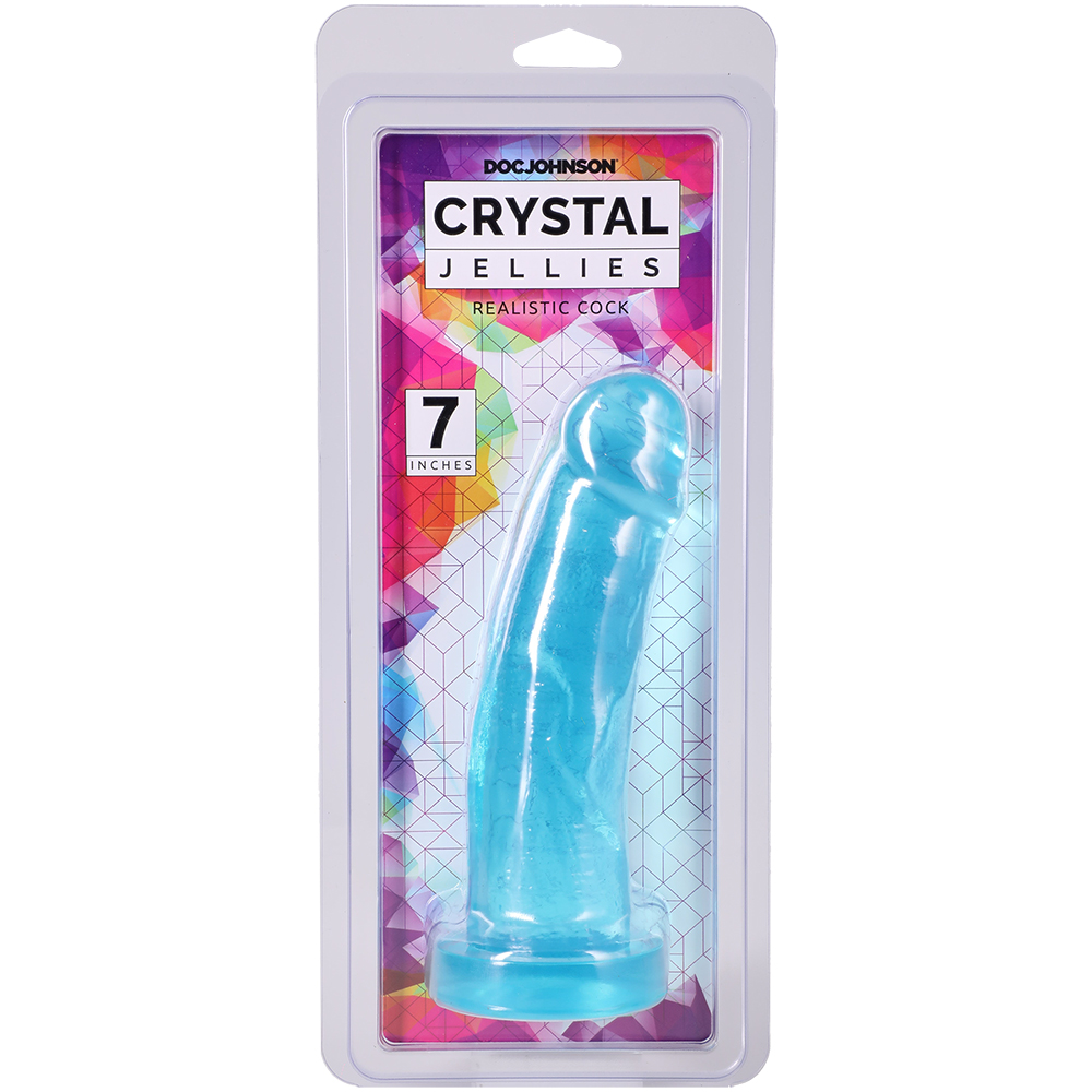 Crystal Jellies Realistic Cock 7 Inch Teal 1 Crystal Jellies Realistic Cock 7 Inch Teal