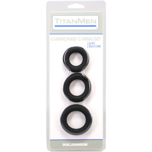 Titanmen Cushioned C-Ring 3pc Silicone Set Black