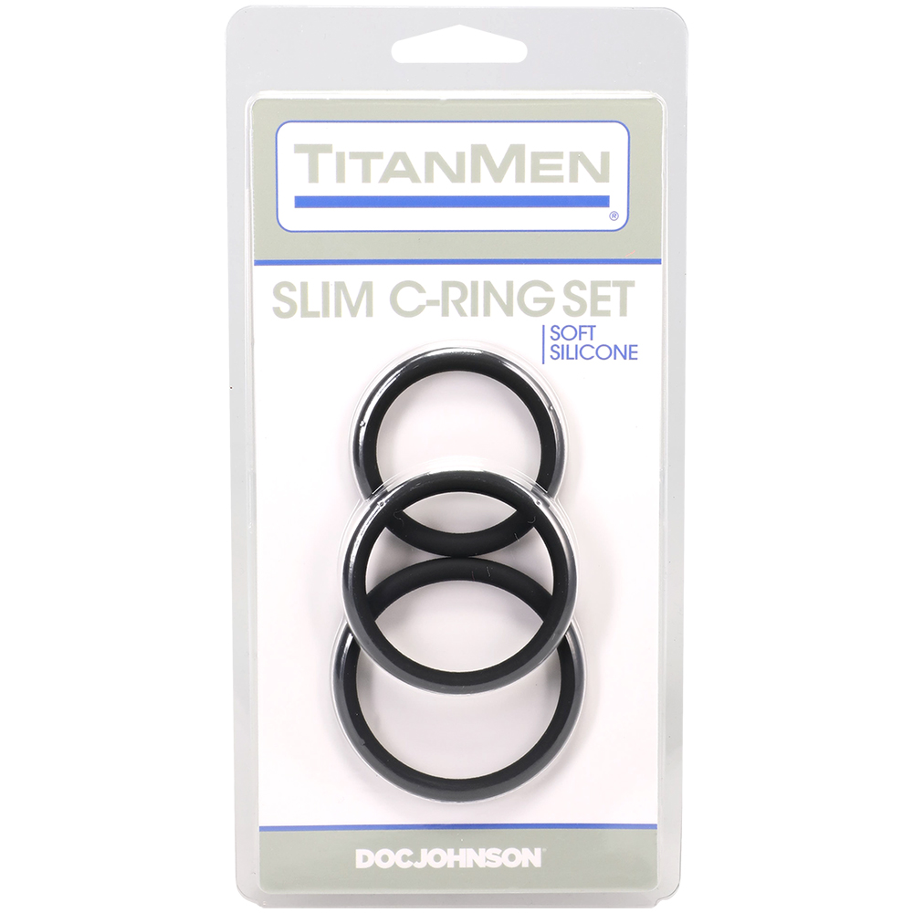 Titanmen Slim C-Ring 3pc Silicone Set Black 1 Titanmen Slim C-Ring 3pc Silicone Set Black