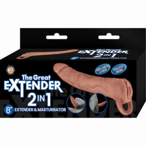 The Great Extender 2-In-1 8" Extender & Masturbator Brown