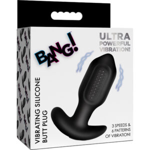 Bang! Bumpy Vibrating Silicone Butt Plug Black
