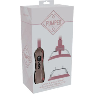Pumped Vulva And Breast Pump With Rotating & Vibrating Tongue Rose Gold
