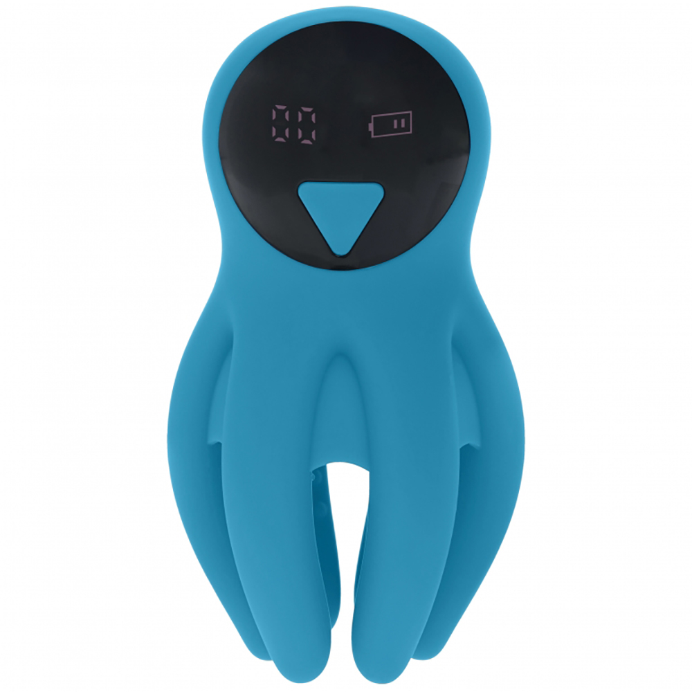Levelz Digital Vibrating Penis Head Stimulator With Tentacles Teal 2 Levelz Digital Vibrating Penis Head Stimulator With Tentacles Teal - Image 2