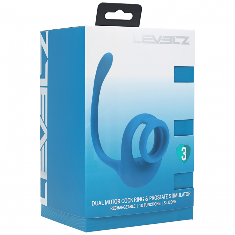 Levelz Dual Motor Cock Ring With Prostate Stimulator Teal 1 Levelz Dual Motor Cock Ring With Prostate Stimulator Teal