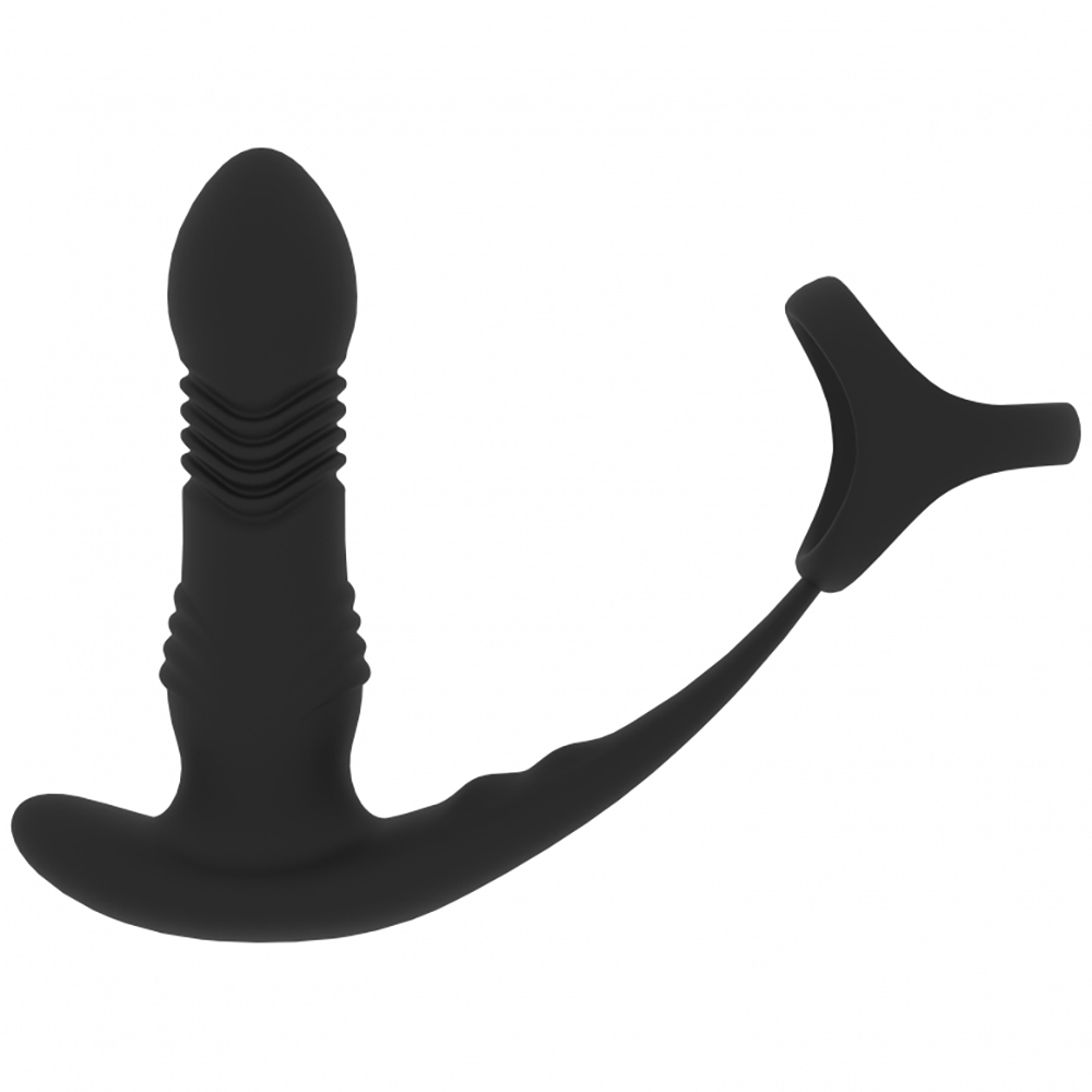 Levelz Vibrating & Thrusting Prostate Massager With Tri O Cock Ring Black 2 Levelz Vibrating & Thrusting Prostate Massager With Tri O Cock Ring Black - Image 2