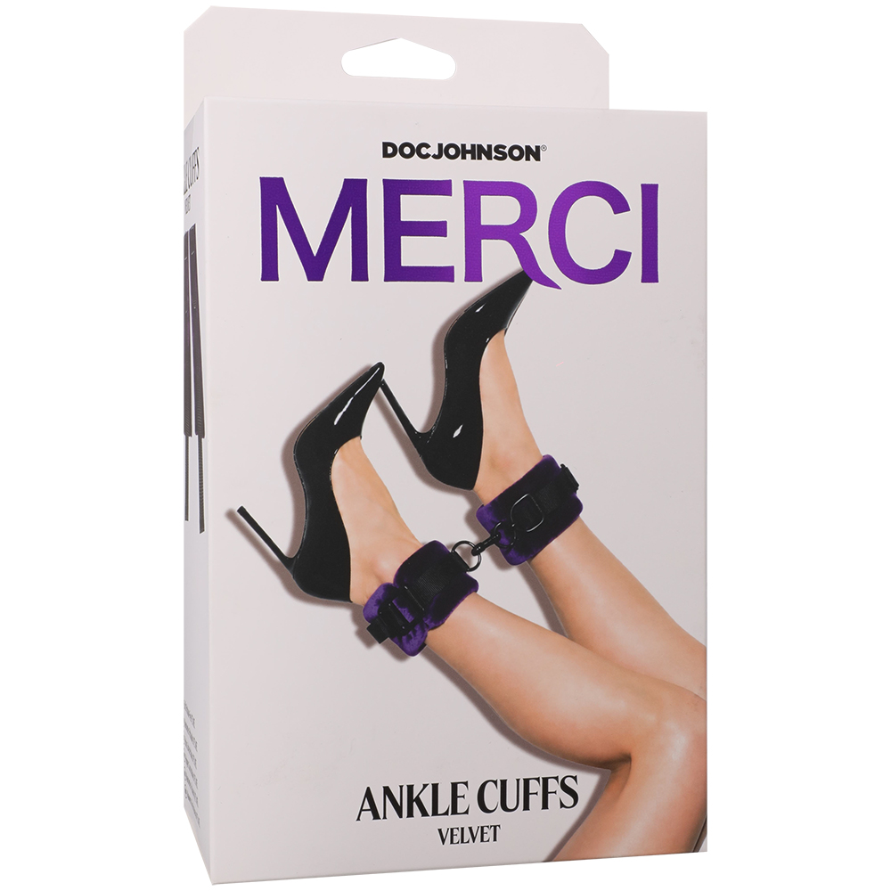Merci Velvet Ankle Cuffs Violet/Black 1 Merci Velvet Ankle Cuffs Violet/Black